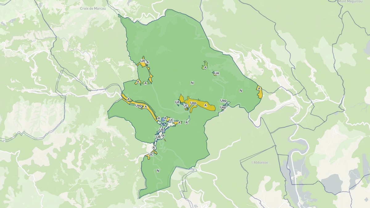 Aperçu cartographique de Saint-Gervais-sur-Mare, centré sur la commune