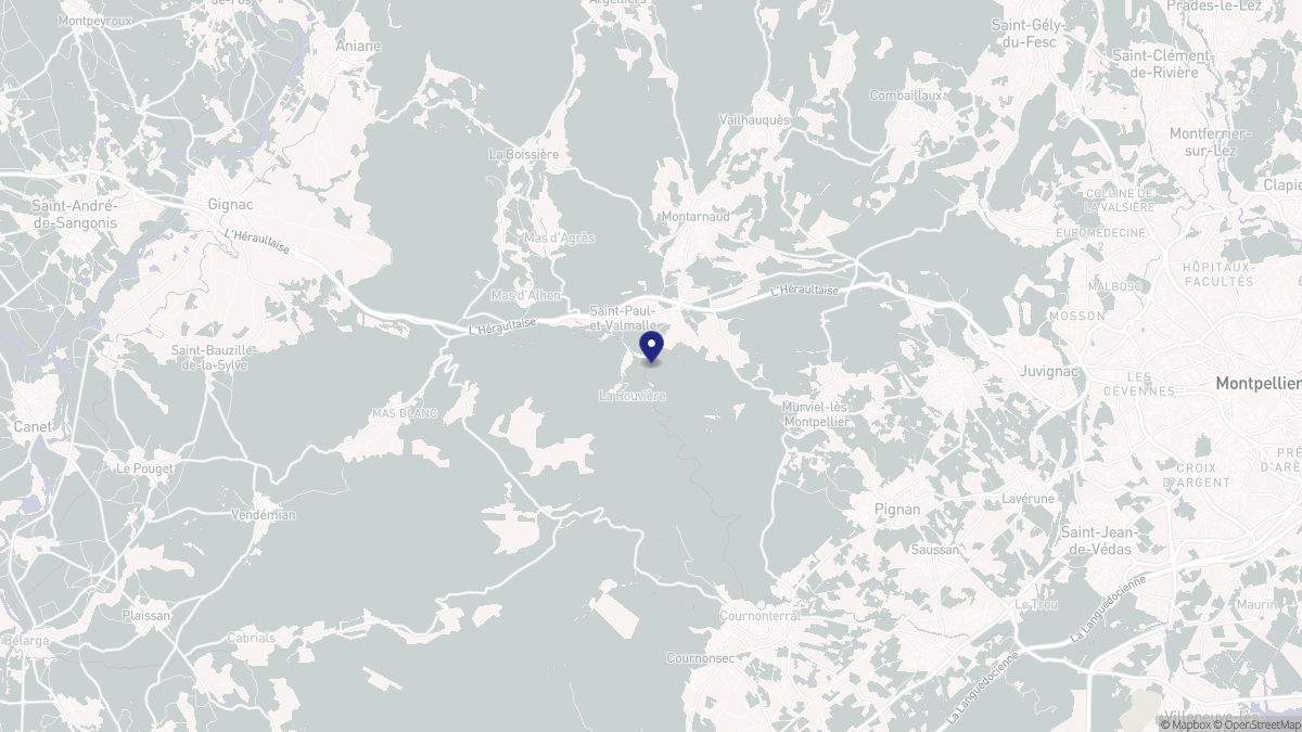 Aperçu cartographique de Saint-Paul-et-Valmalle, centré sur la commune