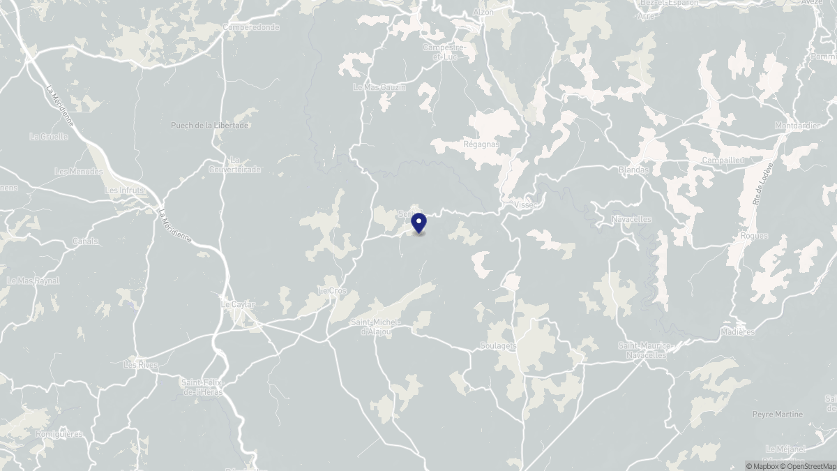 Aperçu cartographique de Sorbs, centré sur la commune