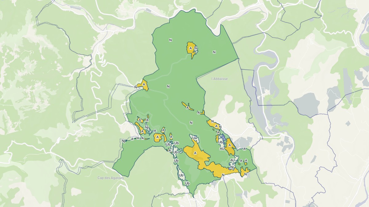 Aperçu cartographique de Taussac-la-Billière, centré sur la commune
