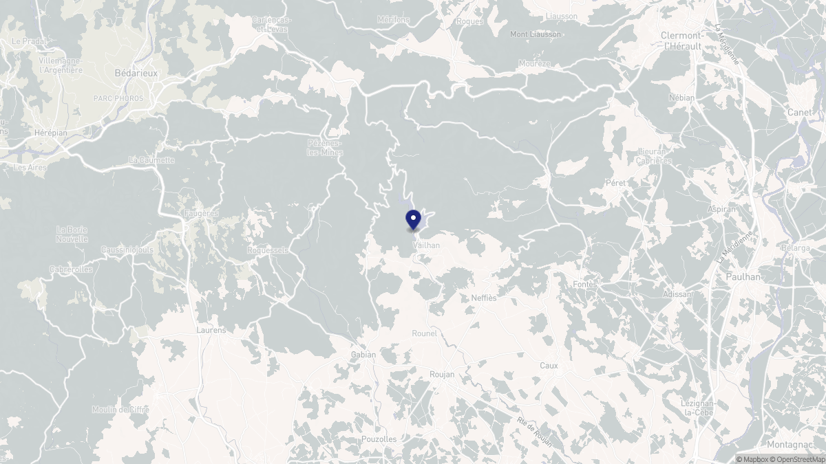 Aperçu cartographique de Vailhan, centré sur la commune