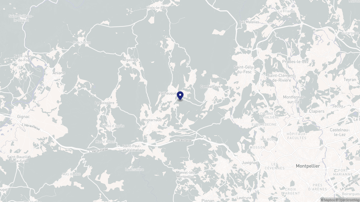 Aperçu cartographique de Vailhauquès, centré sur la commune