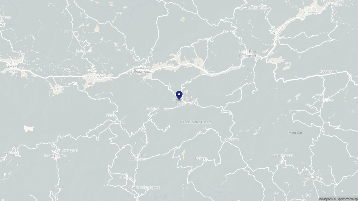 Aperçu cartographique de Verreries-de-Moussans, centré sur la commune