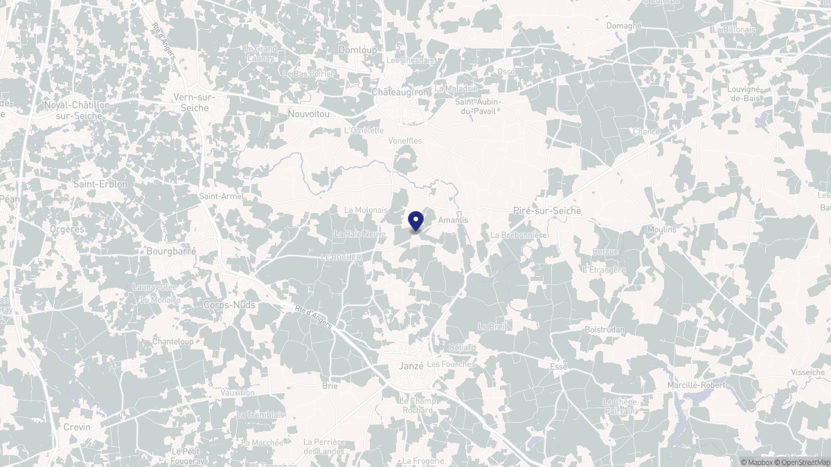 Aperçu cartographique de Amanlis, centré sur la commune