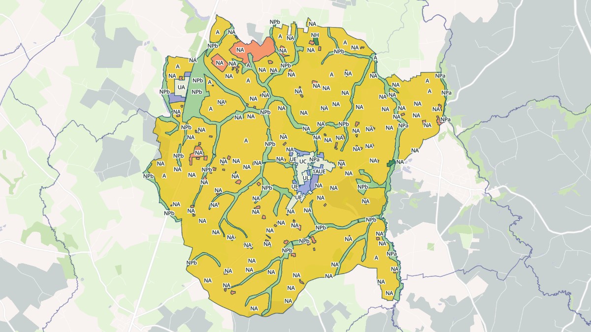 Aperçu cartographique de La Bazouge-du-Désert, centré sur la commune