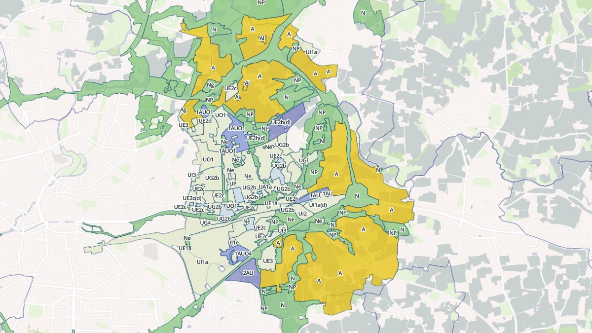Aperçu cartographique de Cesson-Sévigné, centré sur la commune