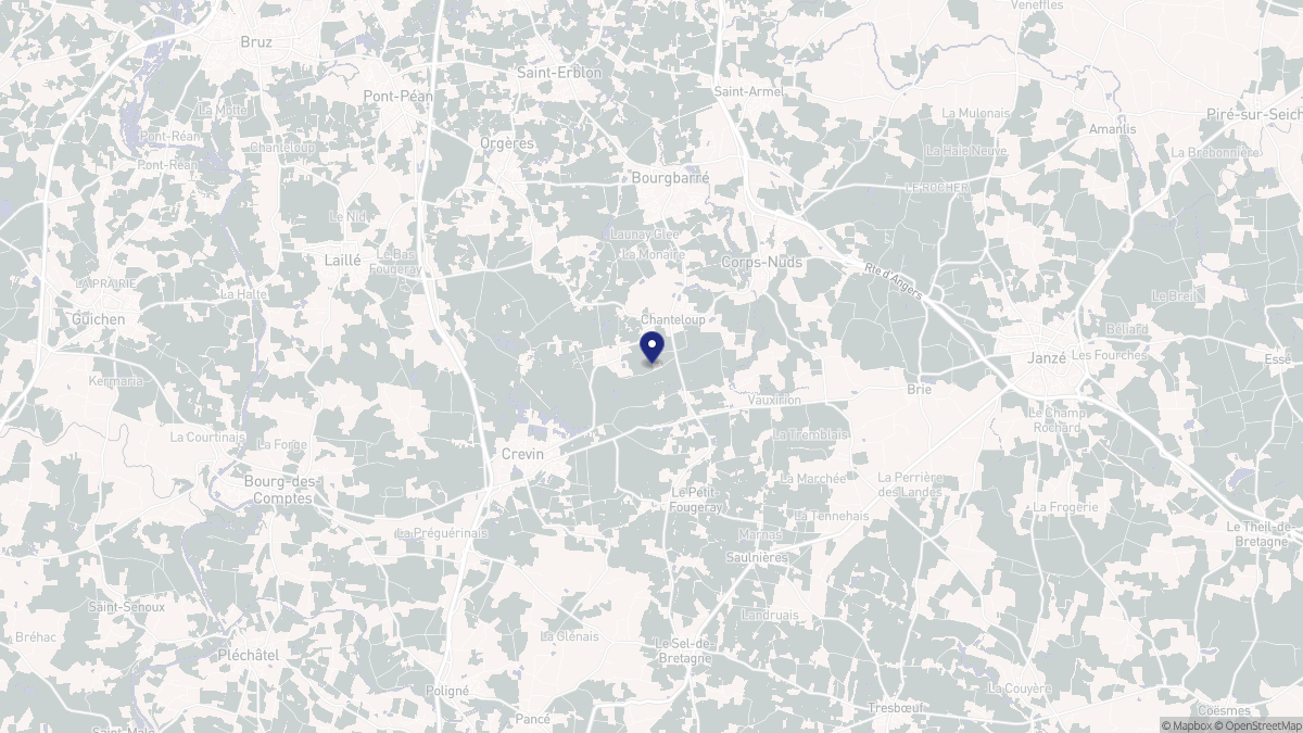 Aperçu cartographique de Chanteloup, centré sur la commune