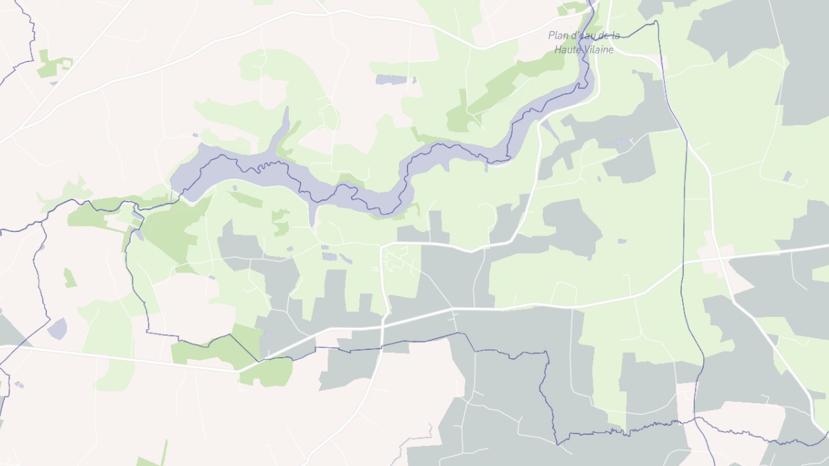 Aperçu cartographique de La Chapelle-Erbrée, centré sur la commune
