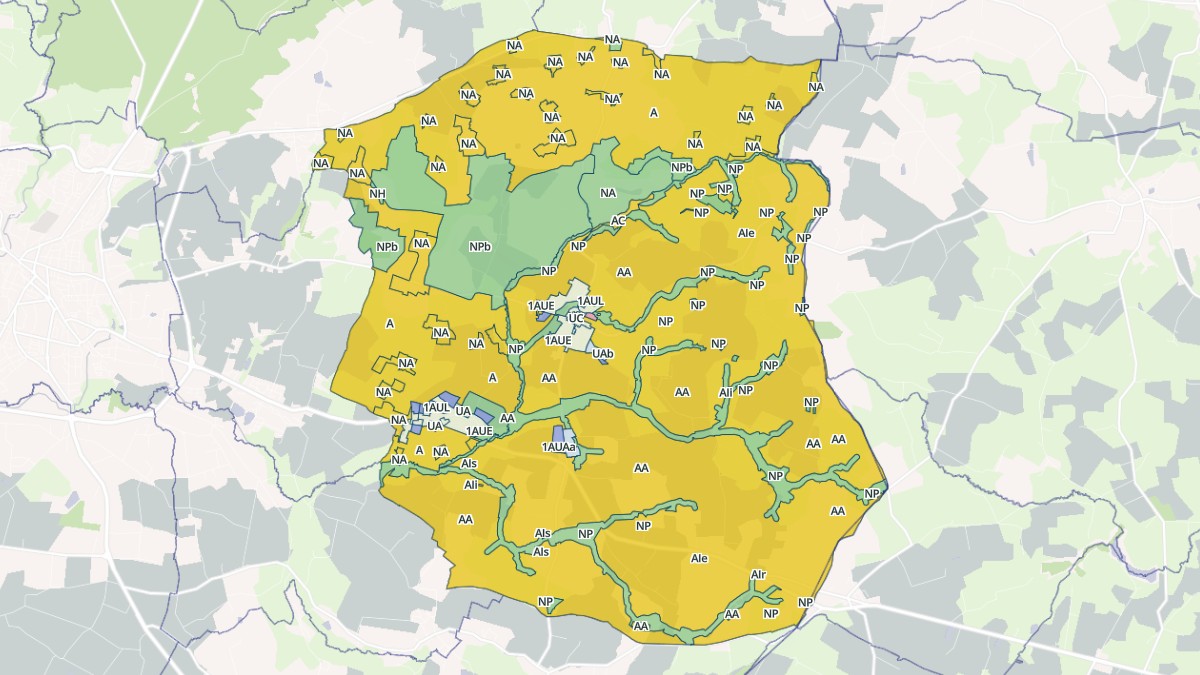Aperçu cartographique de La Chapelle-Fleurigné, centré sur la commune