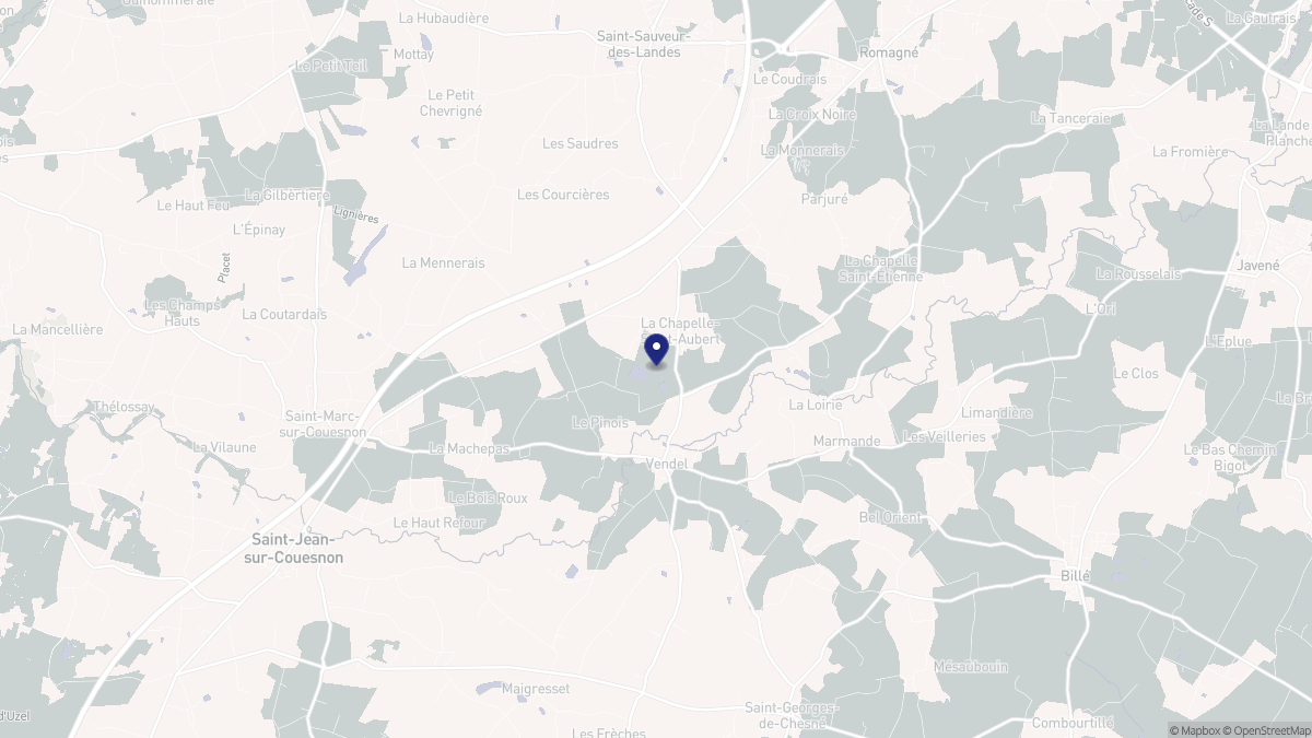 Aperçu cartographique de La Chapelle-Saint-Aubert, centré sur la commune