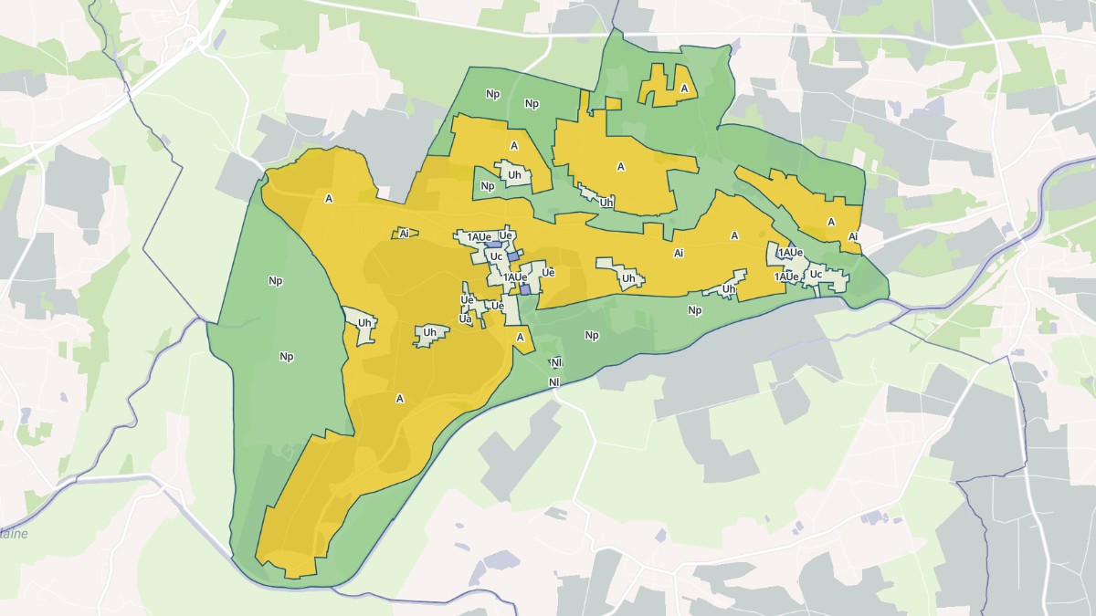Aperçu cartographique de La Chapelle-de-Brain, centré sur la commune