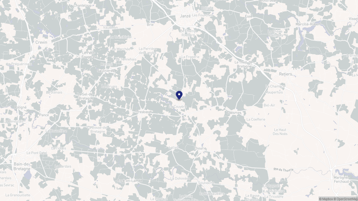 Aperçu cartographique de La Couyère, centré sur la commune