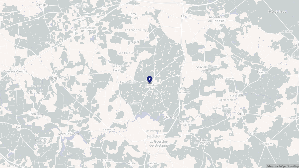 Aperçu cartographique de Domalain, centré sur la commune