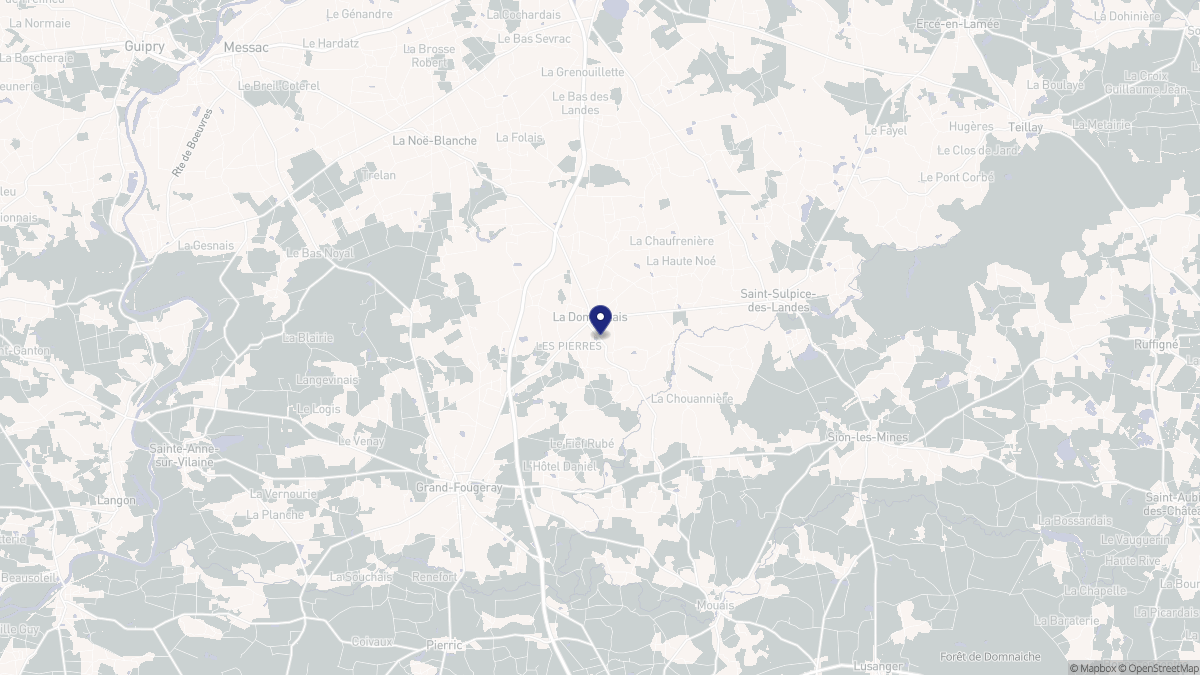 Aperçu cartographique de La Dominelais, centré sur la commune