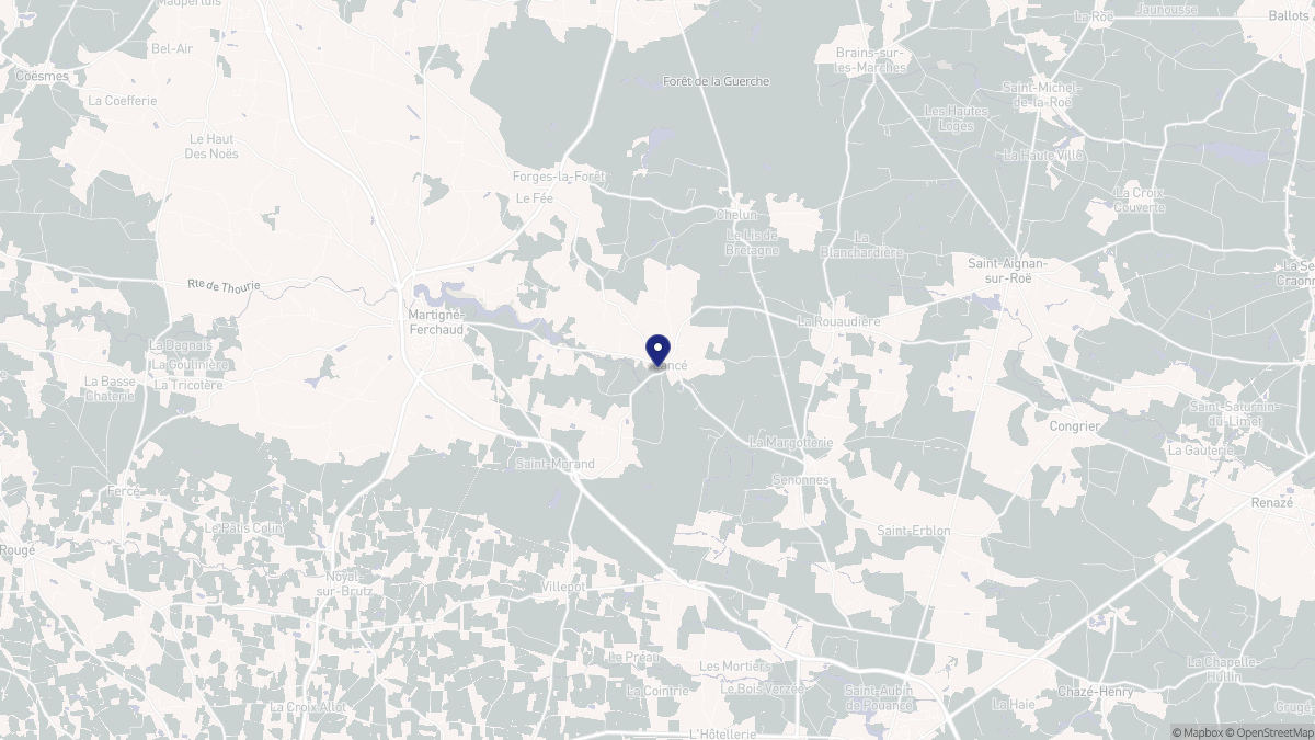Aperçu cartographique de Eancé, centré sur la commune