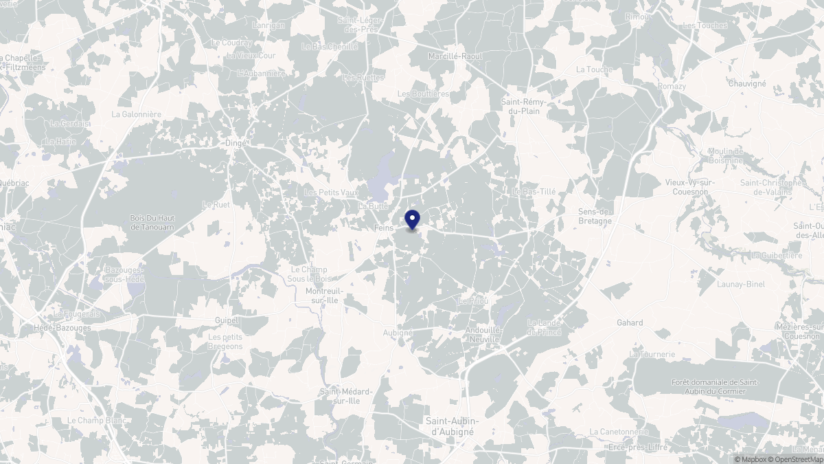 Aperçu cartographique de Feins, centré sur la commune