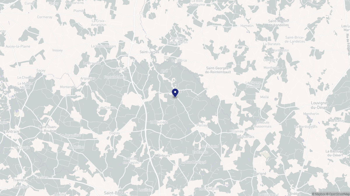 Aperçu cartographique de Le Ferré, centré sur la commune