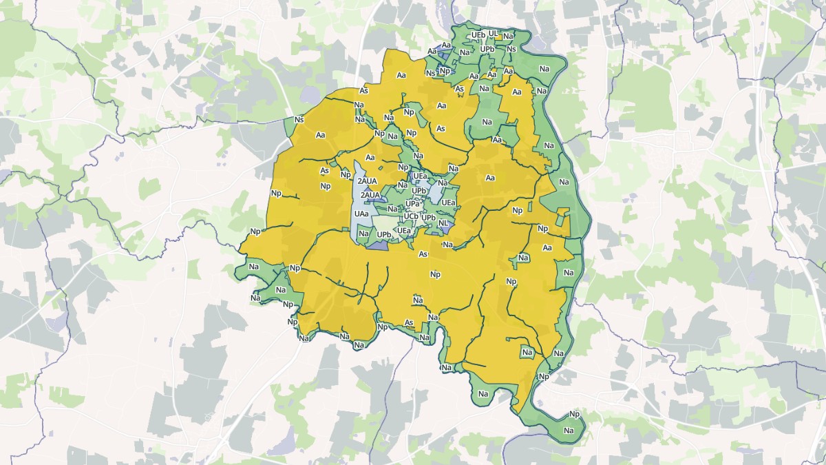 Aperçu cartographique de Guichen, centré sur la commune