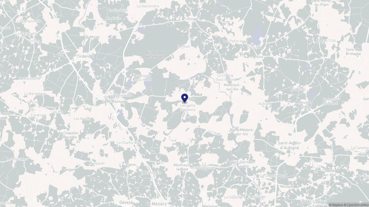 Aperçu cartographique de Guipel, centré sur la commune