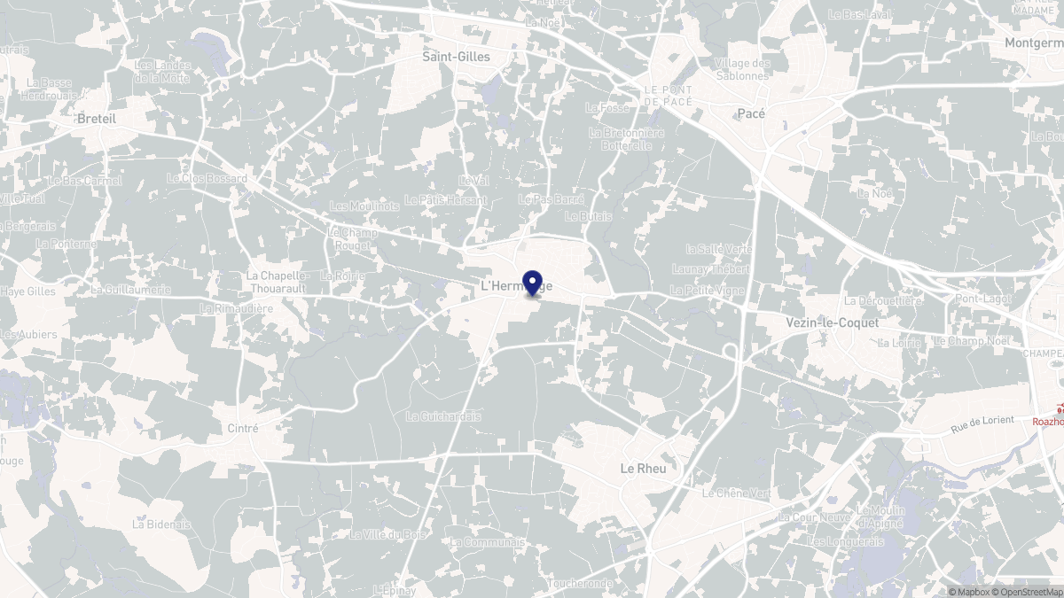 Aperçu cartographique de L'Hermitage, centré sur la commune