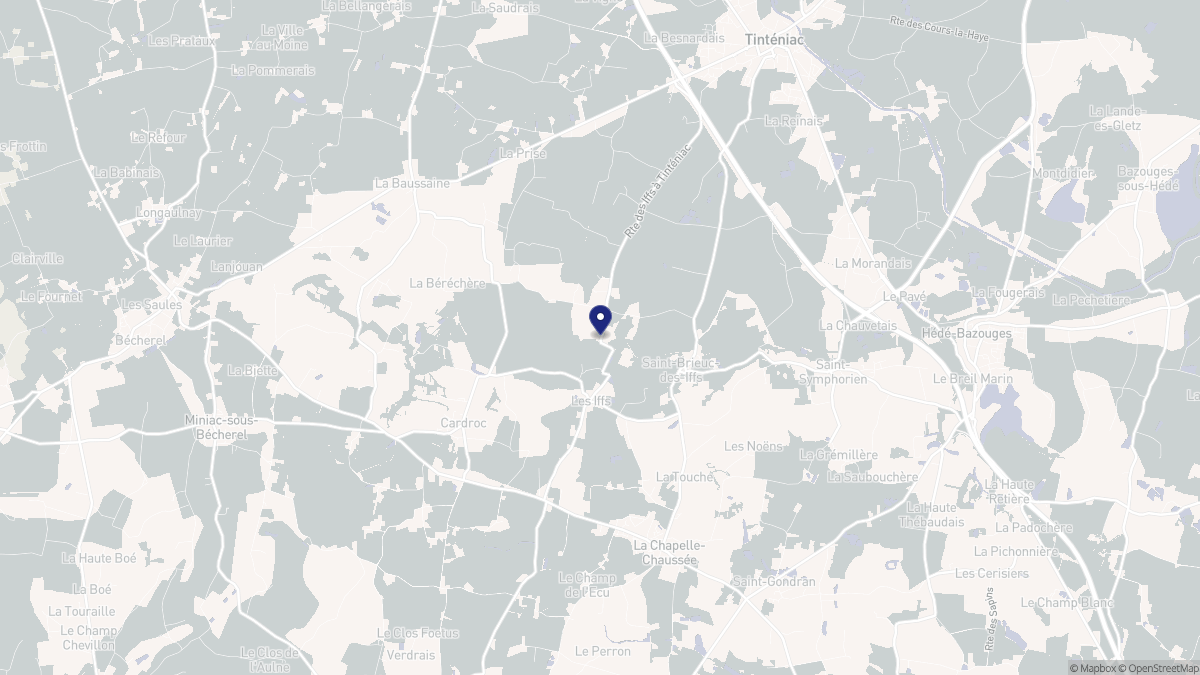 Aperçu cartographique de Les Iffs, centré sur la commune