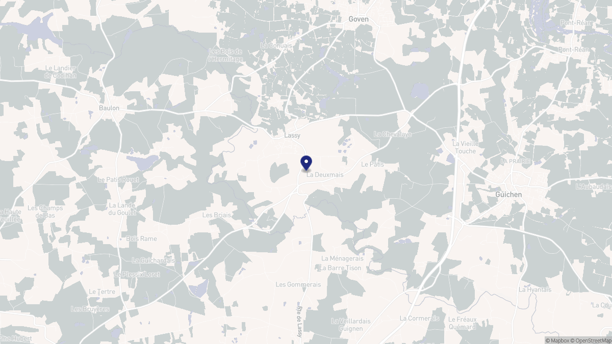 Aperçu cartographique de Lassy, centré sur la commune