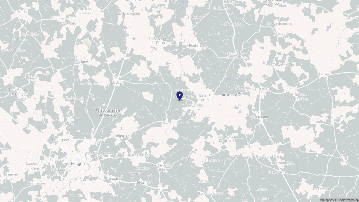 Aperçu cartographique de Le Loroux, centré sur la commune