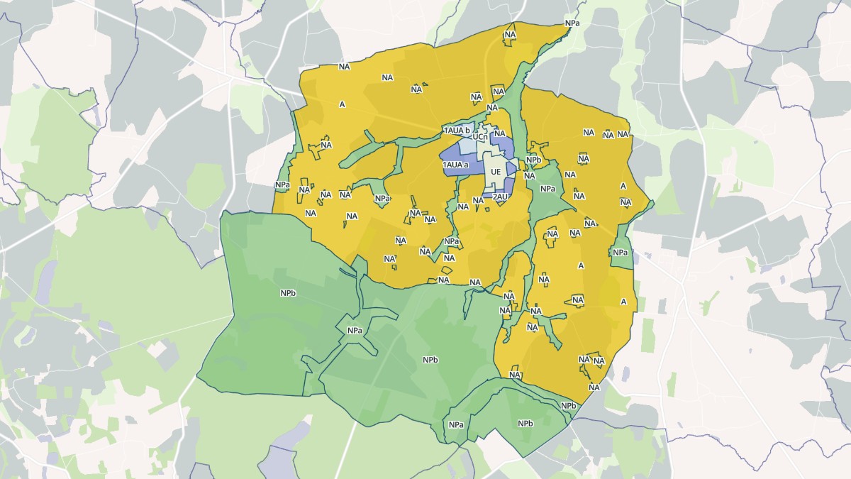 Aperçu cartographique de Marcillé-Raoul, centré sur la commune