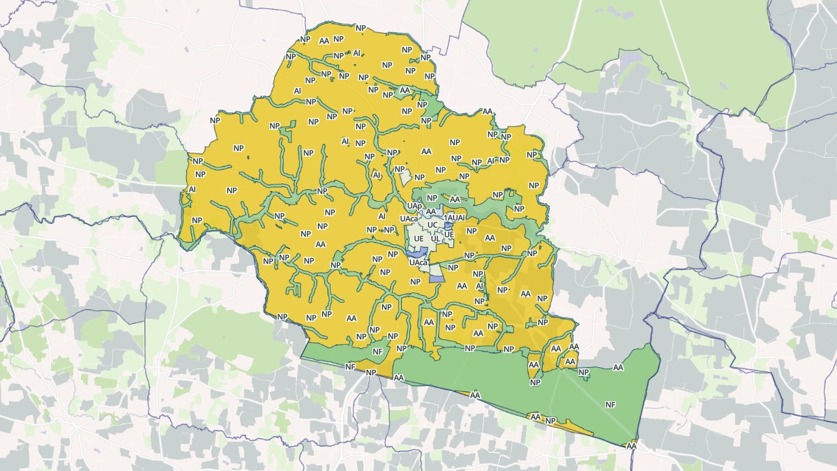 Aperçu cartographique de Martigné-Ferchaud, centré sur la commune