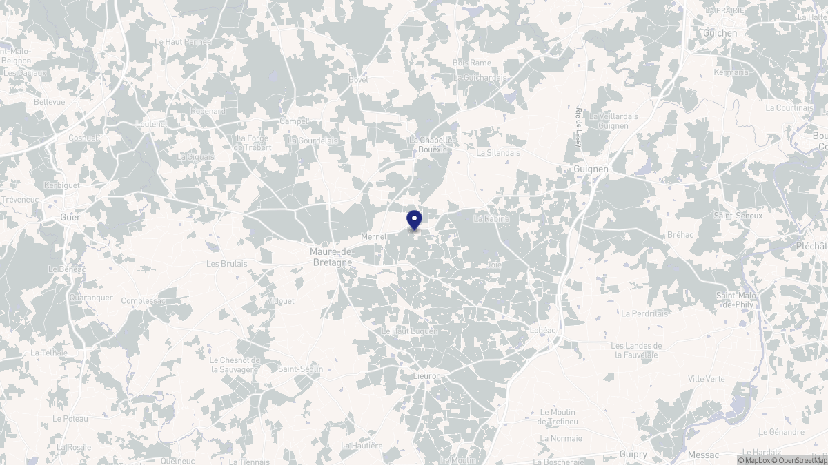 Aperçu cartographique de Mernel, centré sur la commune