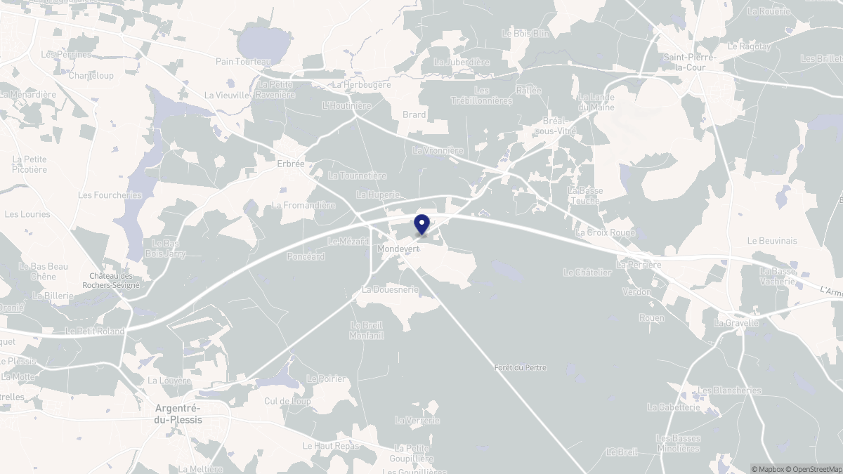Aperçu cartographique de Mondevert, centré sur la commune