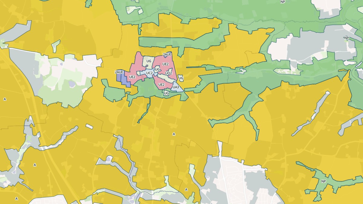 Aperçu cartographique de Montreuil-le-Gast, centré sur la commune