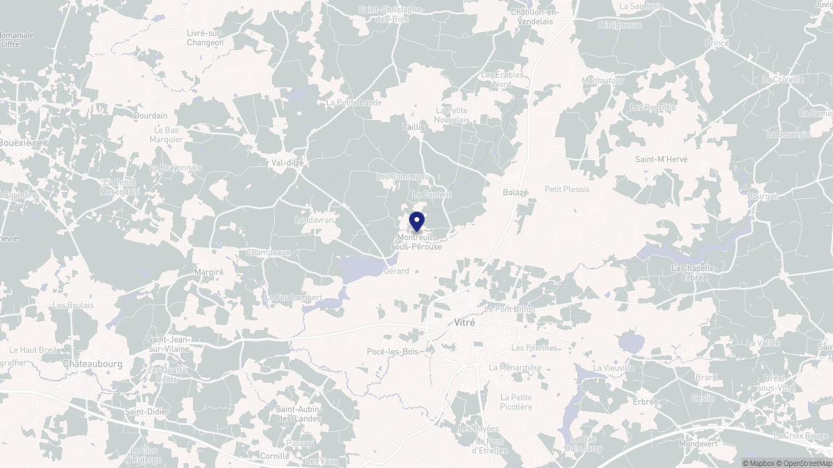 Aperçu cartographique de Montreuil-sous-Pérouse, centré sur la commune