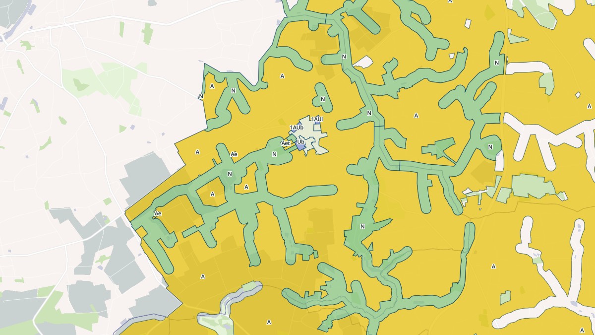 Aperçu cartographique de La Noë-Blanche, centré sur la commune