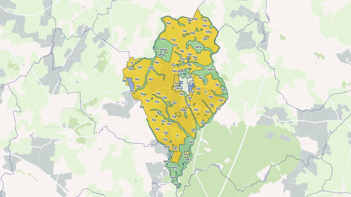 Aperçu cartographique de Parigné, centré sur la commune