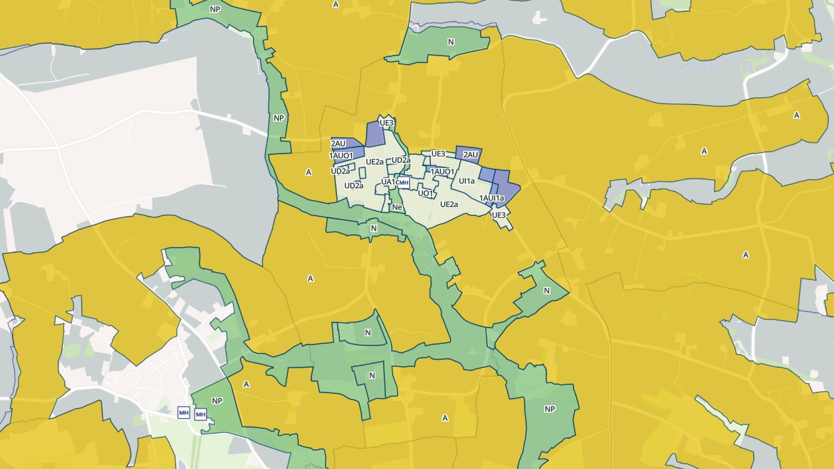 Aperçu cartographique de Parthenay-de-Bretagne, centré sur la commune