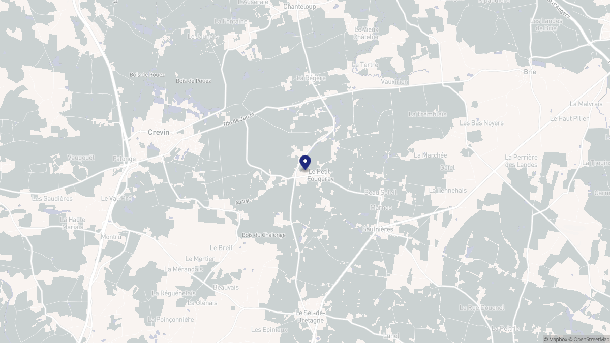 Aperçu cartographique de Le Petit-Fougeray, centré sur la commune