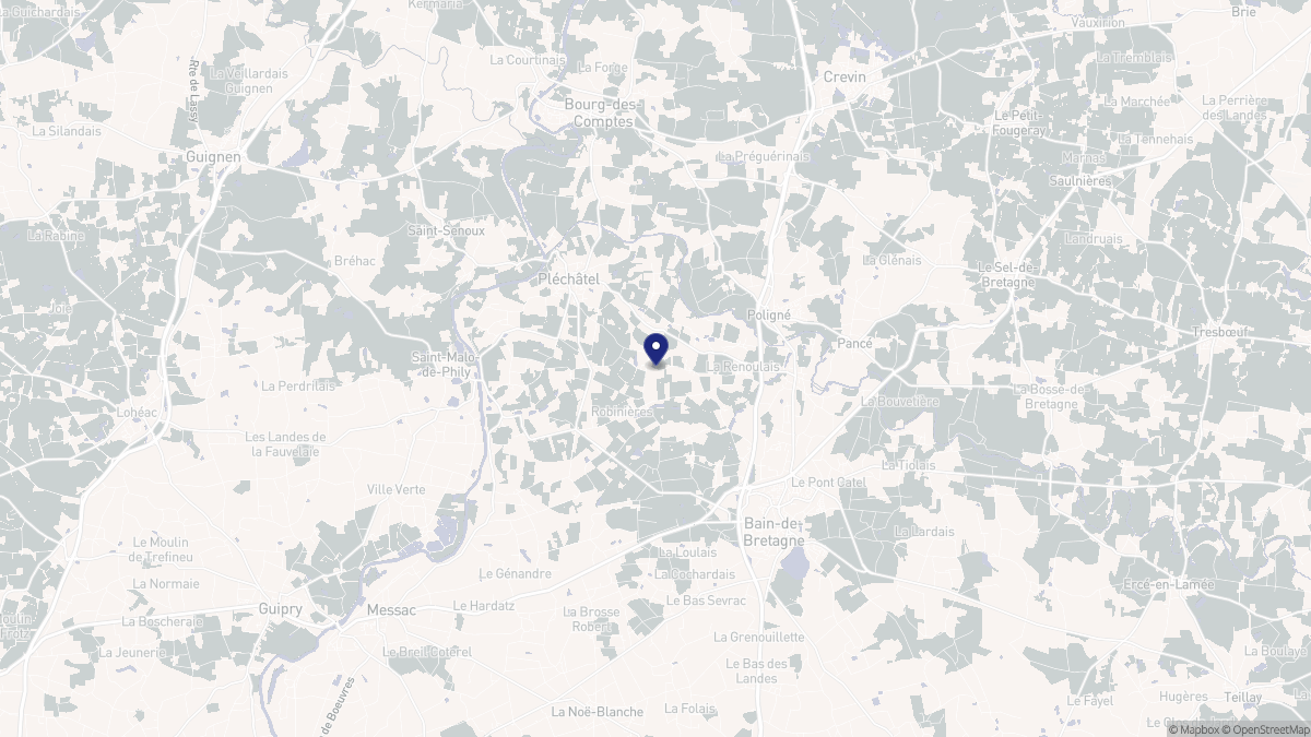 Aperçu cartographique de Pléchâtel, centré sur la commune