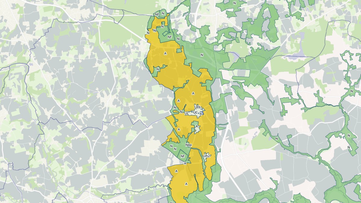 Aperçu cartographique de Plesder, centré sur la commune