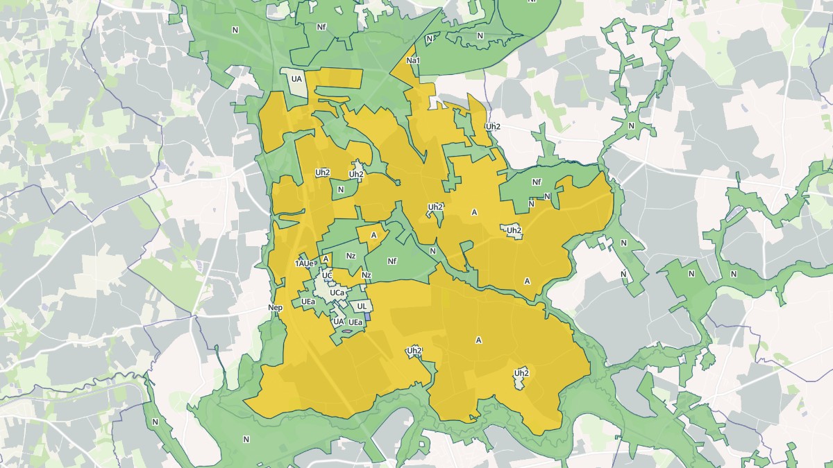 Aperçu cartographique de Pleugueneuc, centré sur la commune
