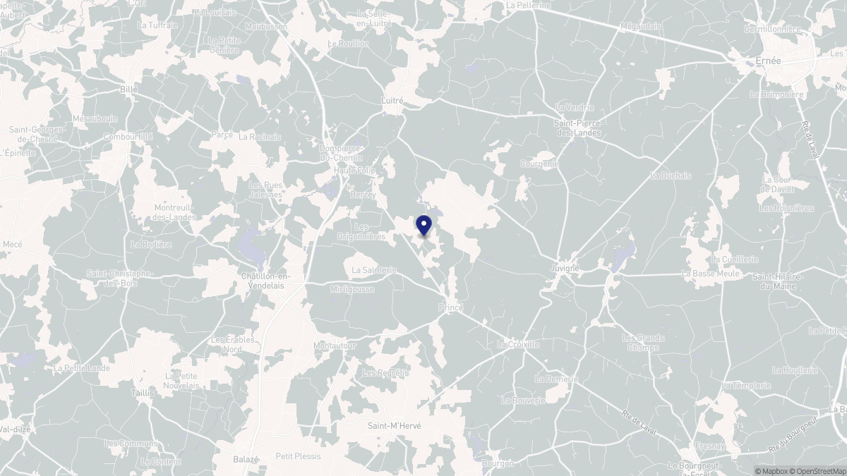 Aperçu cartographique de Princé, centré sur la commune