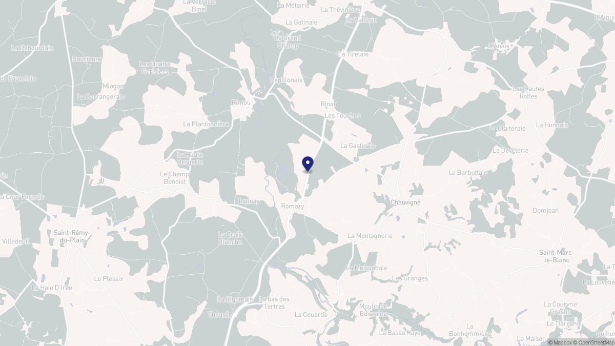 Aperçu cartographique de Romazy, centré sur la commune
