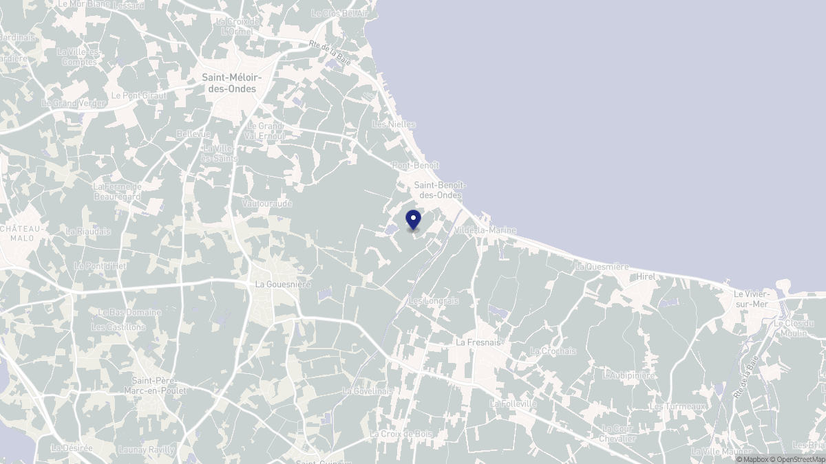 Aperçu cartographique de Saint-Benoît-des-Ondes, centré sur la commune