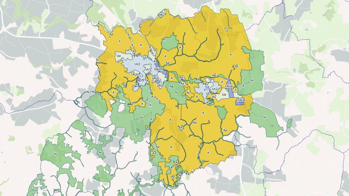 Aperçu cartographique de Maen Roch, centré sur la commune