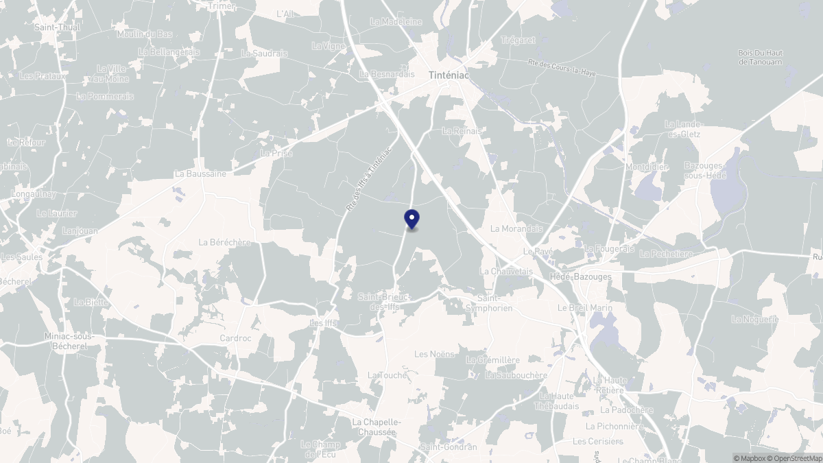 Aperçu cartographique de Saint-Brieuc-des-Iffs, centré sur la commune