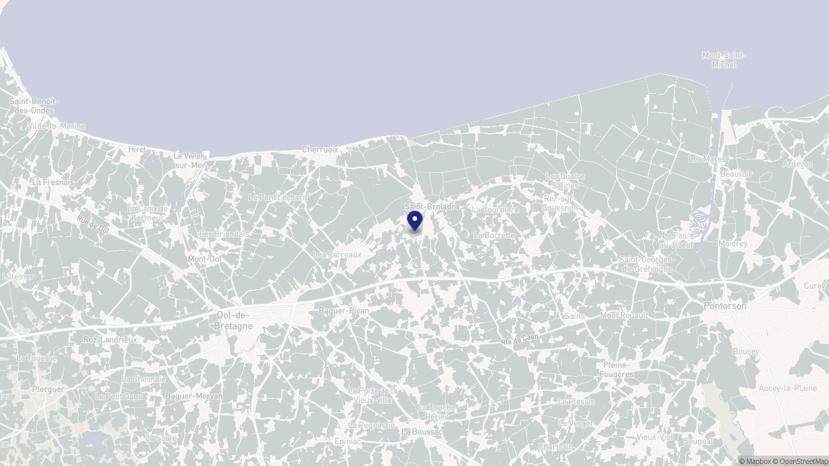 Aperçu cartographique de Saint-Broladre, centré sur la commune