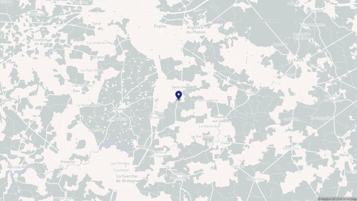 Aperçu cartographique de Saint-Germain-du-Pinel, centré sur la commune