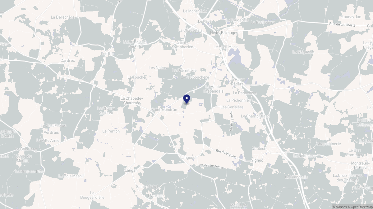Aperçu cartographique de Saint-Gondran, centré sur la commune