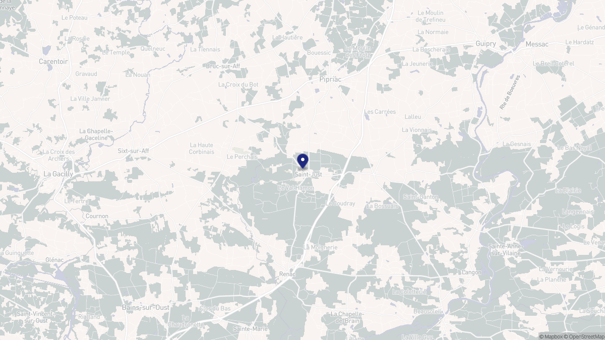 Aperçu cartographique de Saint-Just, centré sur la commune