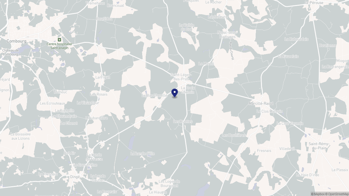 Aperçu cartographique de Saint-Léger-des-Prés, centré sur la commune